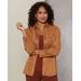 Draper's & Damon's Women's Stretch Microsuede Shirt Jacket - Brown - L - Misses