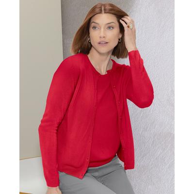 Draper's & Damon's Women's Soft Spun™ Button-Front Cardigan - Red - S - Misses