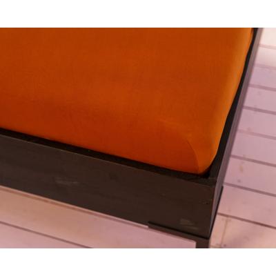Spannbettlaken KAYORI "Saiko", braun (leather), B:160cm L:220cm, Jersey-Elasthan, Obermaterial: 97% Baumwolle, 3% Elasthan (LYCRA), Laken, Bio-Baumwolle Image