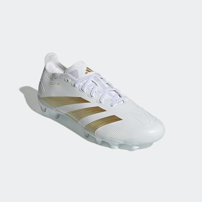 Fußballschuh ADIDAS PERFORMANCE "PREDATOR LEAGUE MG" Gr. 42, weiß (cloud white / gold metallic sandy beige met) Schuhe