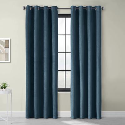 Wide Width Navar Blackout Grommet Curtain Panel by Thermaplus in Navy (Size 54