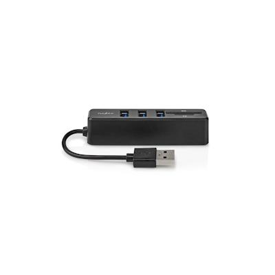 Nedis USB-Hub - 1x USB-A - 3x USB A Buchse - 5-Port port(s) - USB 2.0 - Stromversorgung über USB - SD & MicroSD