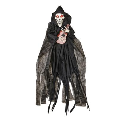 52" Animated Halloween Hanging Reaper Playing Guitar