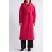 Double Breasted Bouclé Long Coat - Red - BCBGMAXAZRIA Coats