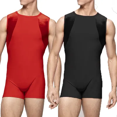 Männer Samt Patchwork Unterhemden Reiß verschluss Wrestling Singulett Body suits Trikot Gewichtheben Image