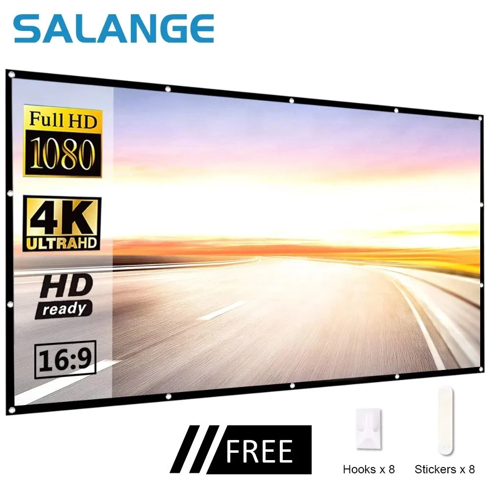 Salange Projektor Leinwand tragbare Projektions wand 100 Zoll 120 Zoll 150 Zoll, Outdoor-Filmleinwand für Heimkino Image