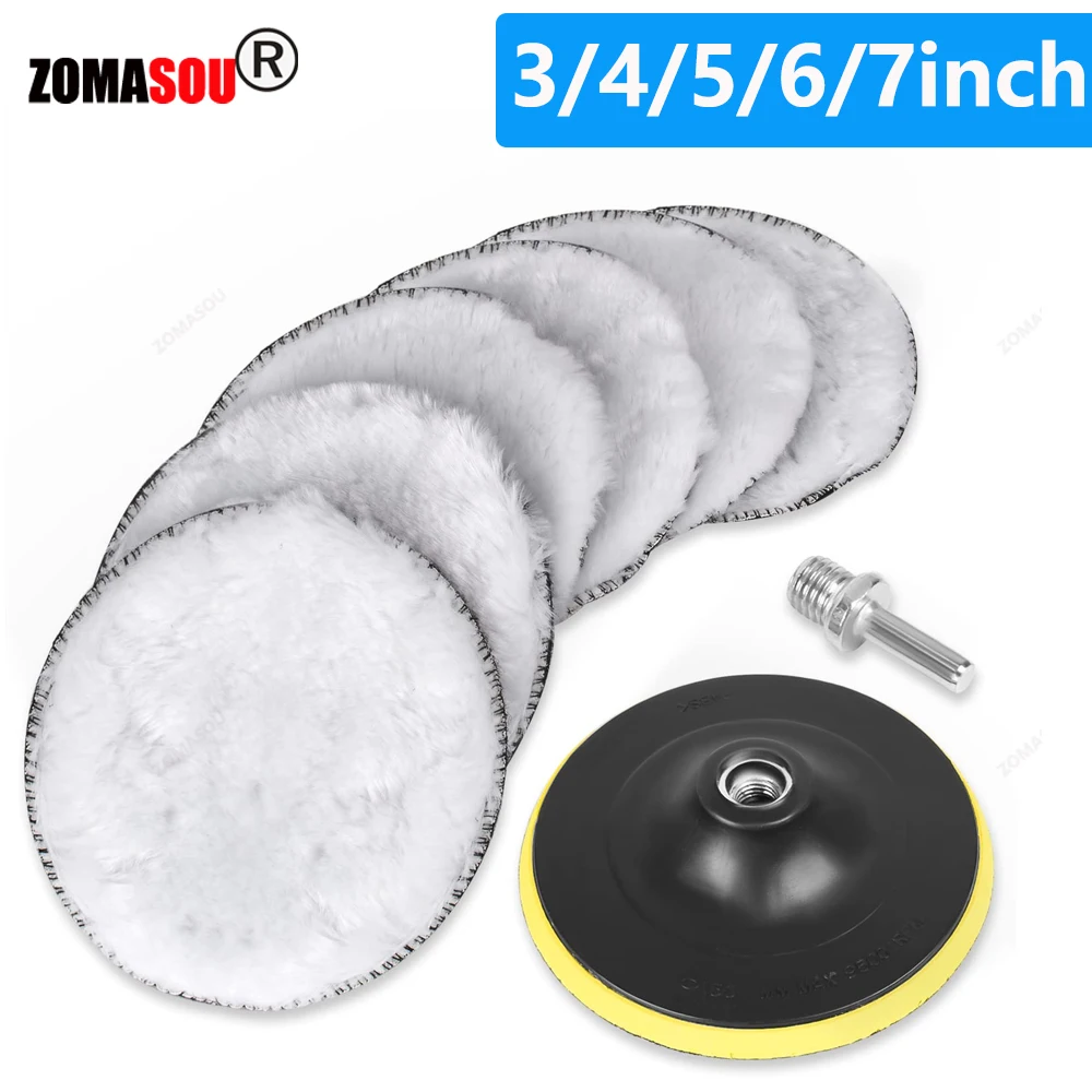 Top 3/4/5/6/7 Zoll M14 Polieren Pads Wollfilz Polieren Pad Rad Auto Polnischen Glas Fliesen Edelstahl Kratzer Reparatur Werkzeuge