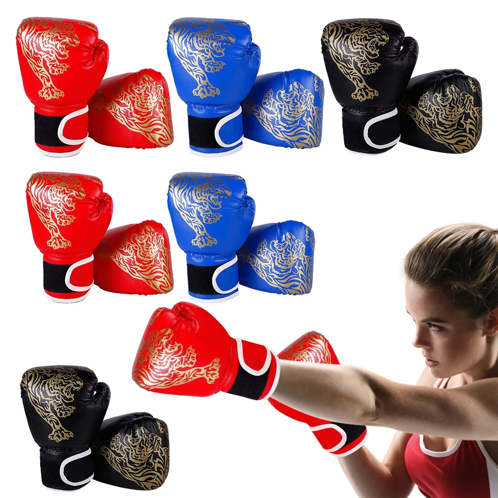 Boxhandschuhe Atmungsaktive Kickboxhandschuhe PU-Leder Sanda Boxhandschuhe Schlagtrainingshandschuhe für das Training Sandsack Image