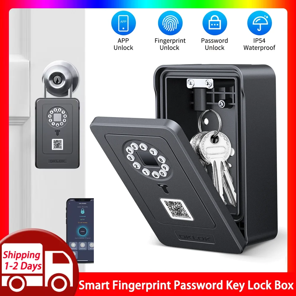 Smart Key Safe Box Finger abdruck Aufbewahrung schlüssel 6 digitaler Passwort code wasserdichte Sicherheits schloss funktioniert mit oklok Image