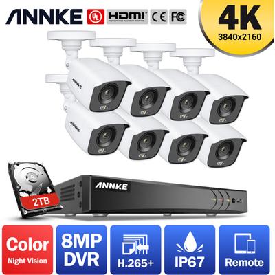 4K Ultra hd DVR-Überwachungskamerasystem mit 24/7 Vollfarb-Nachtsicht-CCTV-Überwachung im Innen