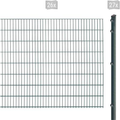 Doppelstabmattenzaun ARVOTEC "EXCLUSIVE 163 zum Einbetonieren", grau (anthrazit), H:163cm, Stahl, Kunststoff, Zaunelemente, Zaunhöhe 163 cm, Zaunlänge 2 - 60 m Image