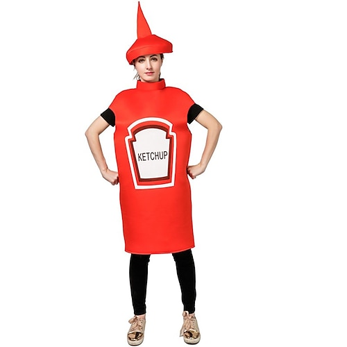 Paare Senf Ketchup Cosplay Kostüm lustige Kostüme Halloween Gruppe Paare Kostüme Männer Frauen Film Cosplay Cosplay Kostüme lustige Kostüm Onesie Hut Halloween Karneval Maskerade Image