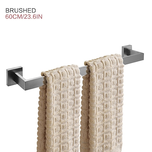 Multifunktions-Badezimmerzubehör-Set mit Handtuchhalter, Toilettenpapierhalter und Kleiderhaken, Edelstahl-Badezimmerregal, Wandmontage, 1 oder 3 oder 4 Stück Image