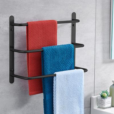 Bathroom Towel Bar Multilayer Bathroom Shelf Contemporary Polished Stainless Steel Bathroom 3-tier Towel Bar Wall Mounted 45/60 cm