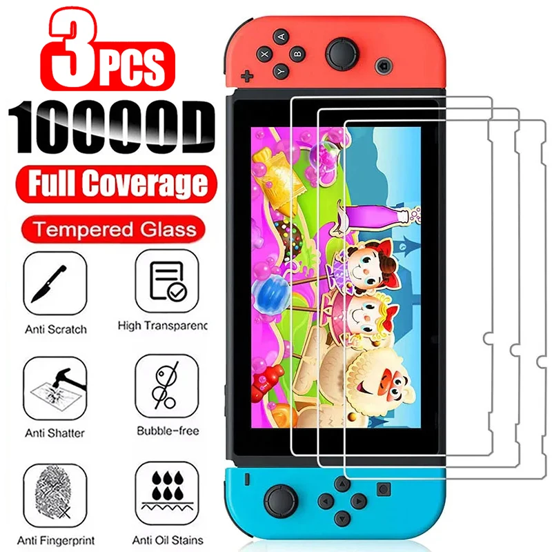 1/2/3 pezzi in vetro temperato per Nintendo Switch OLED 3 pezzi pellicola proteggi schermo per Nintendo Switch Switch Lite vetro protettivo