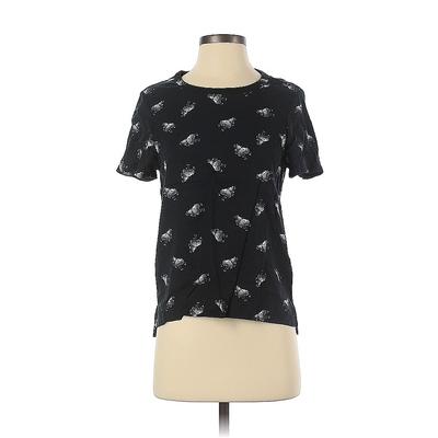 Gap Short Sleeve Blouse: Black Tops - Women's Size X-Small