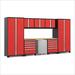 NewAge Garage Cabinets PRO Series Red 9-Piece Set with Bamboo Top