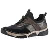Slip-On Sneaker RIEKER, Damen, Gr. 39, braun (schwarz, braun), Lederimitat, Textil, sportlich, Schuhe, Schlupfschuh, Freizeitschuh, Halbschuh mit Schnellverschluus