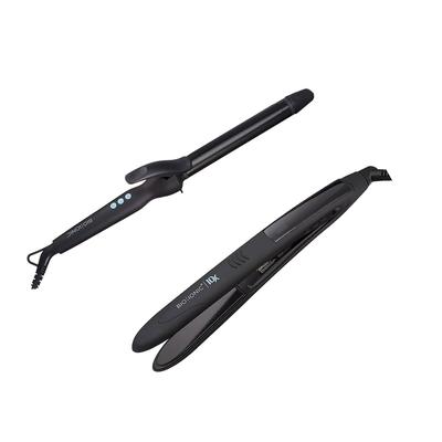 Bio Ionic 10x Pro Styling Flat Iron 1 Inch and Long Barrel Styler Curling Hair Iron 1 Inch Set - 1"
