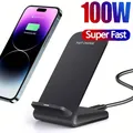 Nuovo supporto per caricabatterie wireless da 100 W per iPhone 15 14 13 12 16 Pro Max XR 8 Samsung Xiaomi Dock station di ricarica rapida a induzione