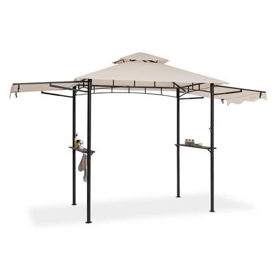 Steakhouse Wings Pavillon 244x260x152cm 160 g/m² Polyester flammhemmend Stahl beige - Blumfeldt Image