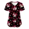 Hospital Tops V Neck T-shirt Mickey Woman Clothes Disney Shirts Minnie Mouse Top Women 2023 Pocket