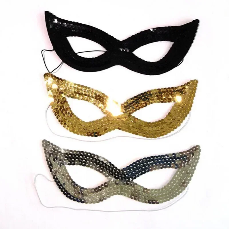 Kinder Kinder Mädchen Pailletten Maske halbes Gesicht Katzenauge Masken Brillen Party Maskerade Geschenk Weihnachten Halloween Geburtstag Image