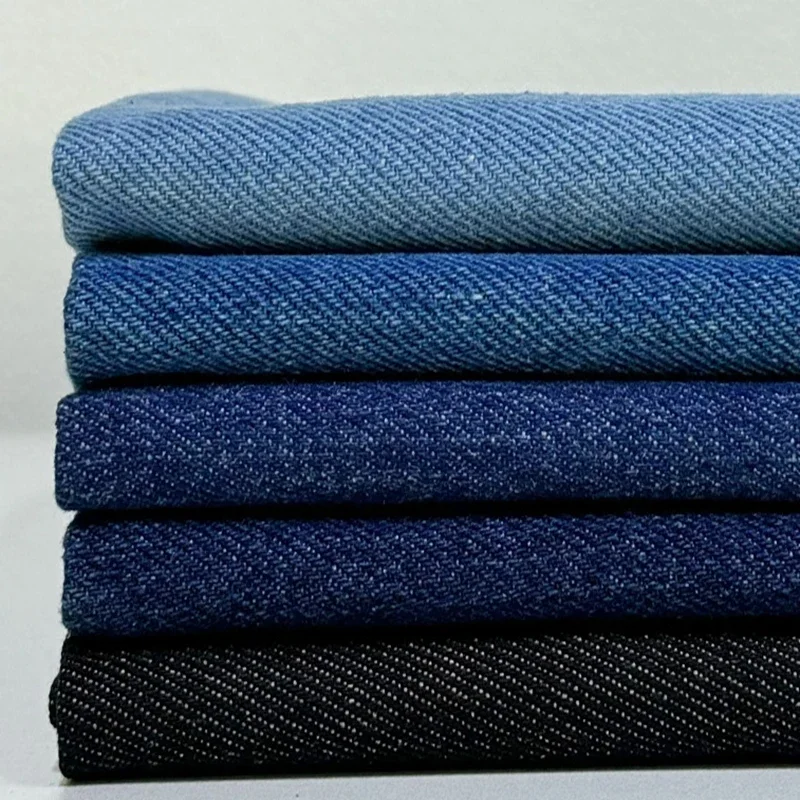 Twill-Baumwoll-Denim-Stoff als Meterware für Jeans, Kleidung, Kleider, Handtaschen, Schuhe, Hüte, Nähtuch, tragbar, Blau, Schwarz