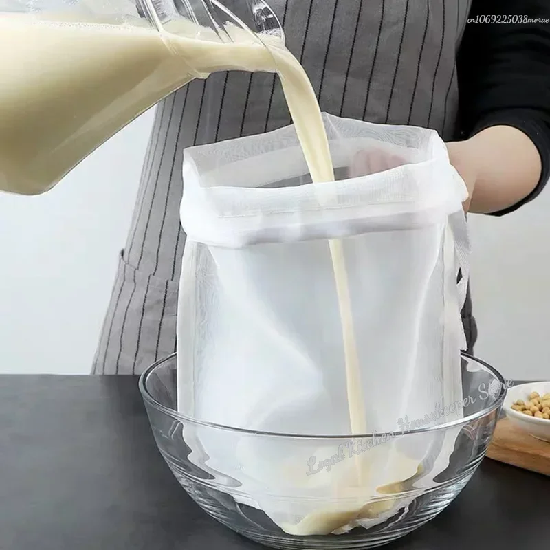 Lebensmittel qualität Sojamilch Wein Nylon Filter beutel Netz Mesh Tee Bier Kaffee Öl wieder verwendbare Filter Stoff beutel Küchen filter Stoff beutel Image
