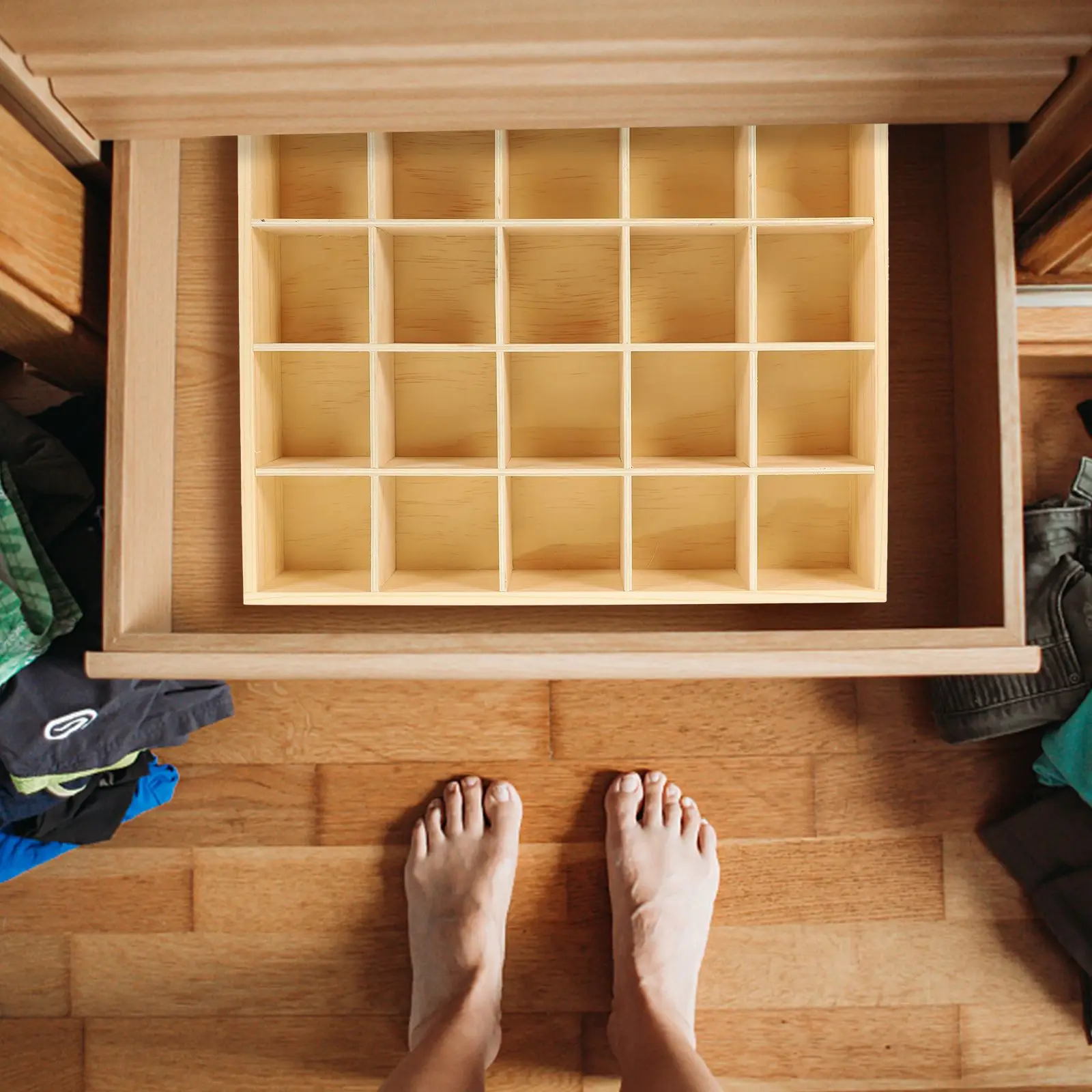 1pc Schublade Organisatoren Für Kleidung Unterwäsche Socke Bh Hose Schal Krawatte Kleiderschrank Schublade Lagerung Organizer Holz Platzsparende fall