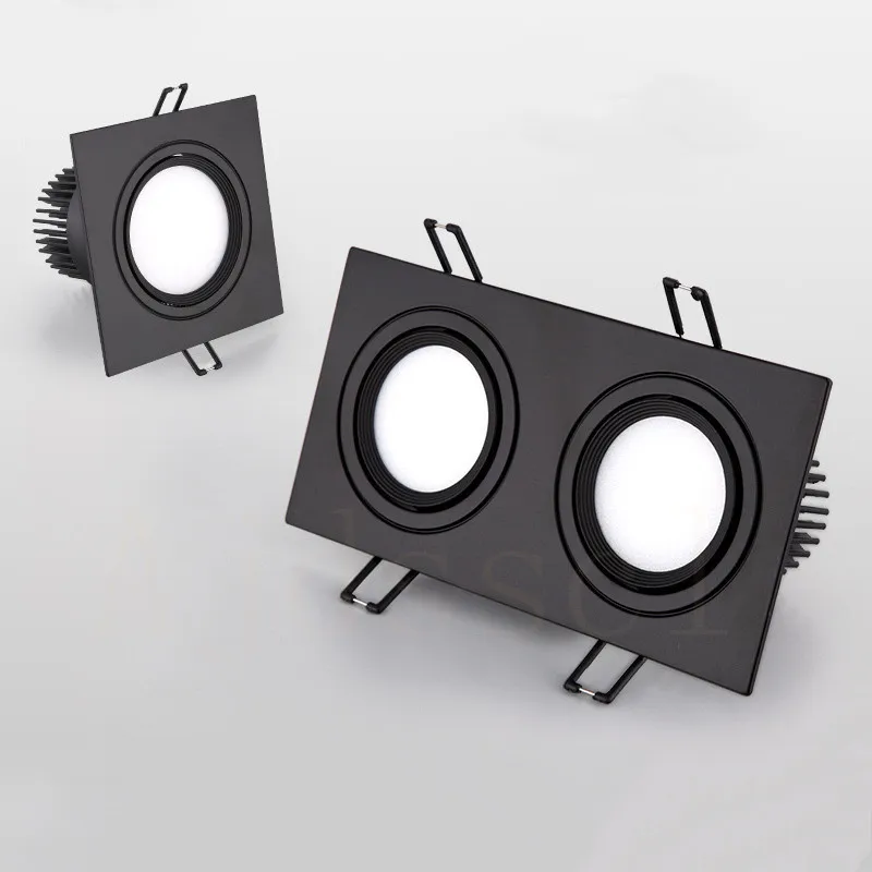 LED-Downlight, quadratische Deckenleuchte, dimmbares Cob-Spotlicht, 7 W, 10 W, 20 W, AC85–265 V, Deckeneinbauleuchten, Innenbeleuchtung