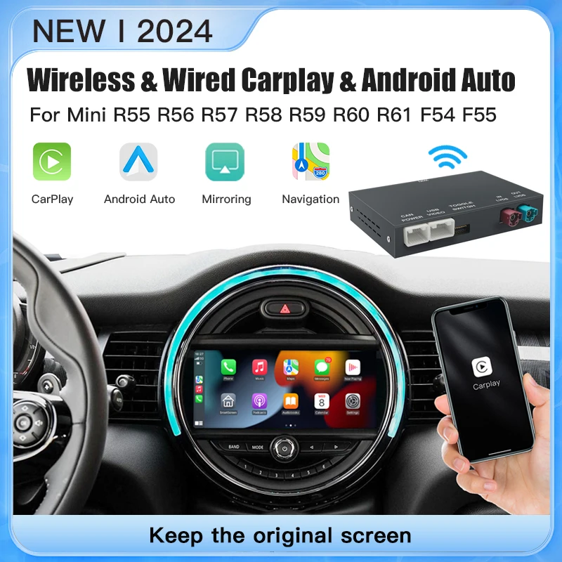 Drahtloses CarPlay Android Auto für Mini R55 R56 R57 R58 R60 R61 F54 F55 F56 Clubman Countryman Hardtop Cooper John Cooper funktioniert Image