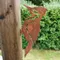 Silhouup d'oiseau en métal rouillé, décor de clôture de jardin, pic de calcul, jardinage, pays,