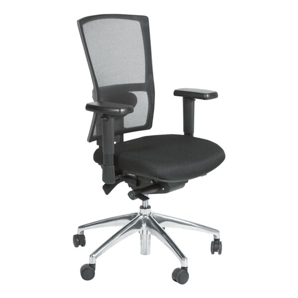 Schaffenburg Bürostuhl »Serie 400-NPR« mit Armlehnen Fußkreuz chromfarben Netzrücken silber