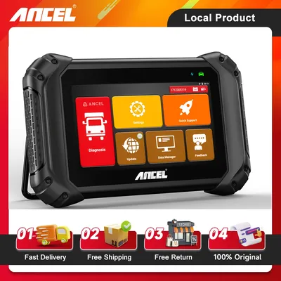 ANCEL V5 HD 24V Diesel Heavy Duty Truck Scanner Semi Truck ABS SRS D-P-F Regen 40+ Reset Full System