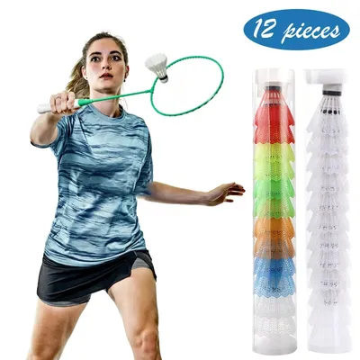 12pcs Plastic Badminton Shuttlecock Lightweight Badminton for Hitting Practice Portable Badminton