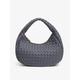 elegante borsa hobo da donna in pelle intrecciata color avorio: borsa chic con manico rotondo perfetta per abiti dal giorno alla sera