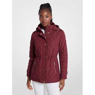 Michael Kors Quilted Hooded Jacket Red S