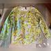 J. Crew Tops | J Crew Neon Yellow/Green Floral Crewneck Size Medium | Color: Green/Yellow | Size: M