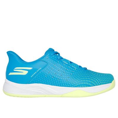 Skechers Men's Slip-ins Relaxed Fit: Viper Court Reload Sneaker | Size 8.5 | Blue/Lime | Textile/Synthetic | Vegan | Machine Washable | Arch Fit