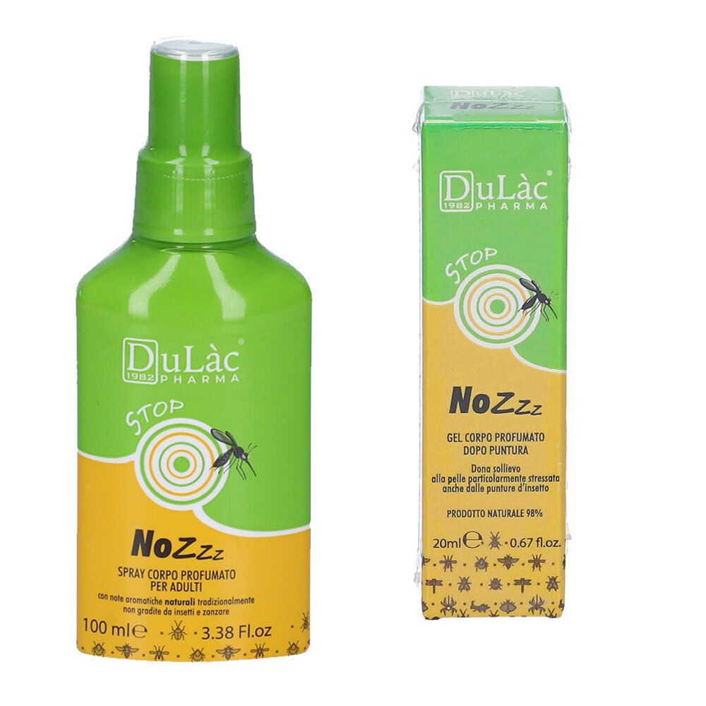 Dulàc NoZzz Spray Corpo Profumato per Adulti + Gel Dopopuntura Roll-On