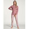 Pyjama CALIDA "Lovely Nights", Damen, Gr. M (44/46), rosa (rose bud), Single Jersey, Obermaterial: 100% Baumwolle, unifarben, gemustert, casual, comfort fit lang, Rundhals, Langarm, Homewear-Sets, mit Rippbündchen an allen Abschlüssen
