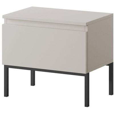 Bemmi - Nachttisch Nachtschrank, Beigemit schwarzen Beinen - Selsey Image