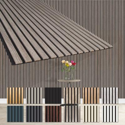 Lamellen Akustikpaneele 1,67 m² flexible Wandpaneele 278x60cm mdf Wandverkleidung schalldämmend: Image
