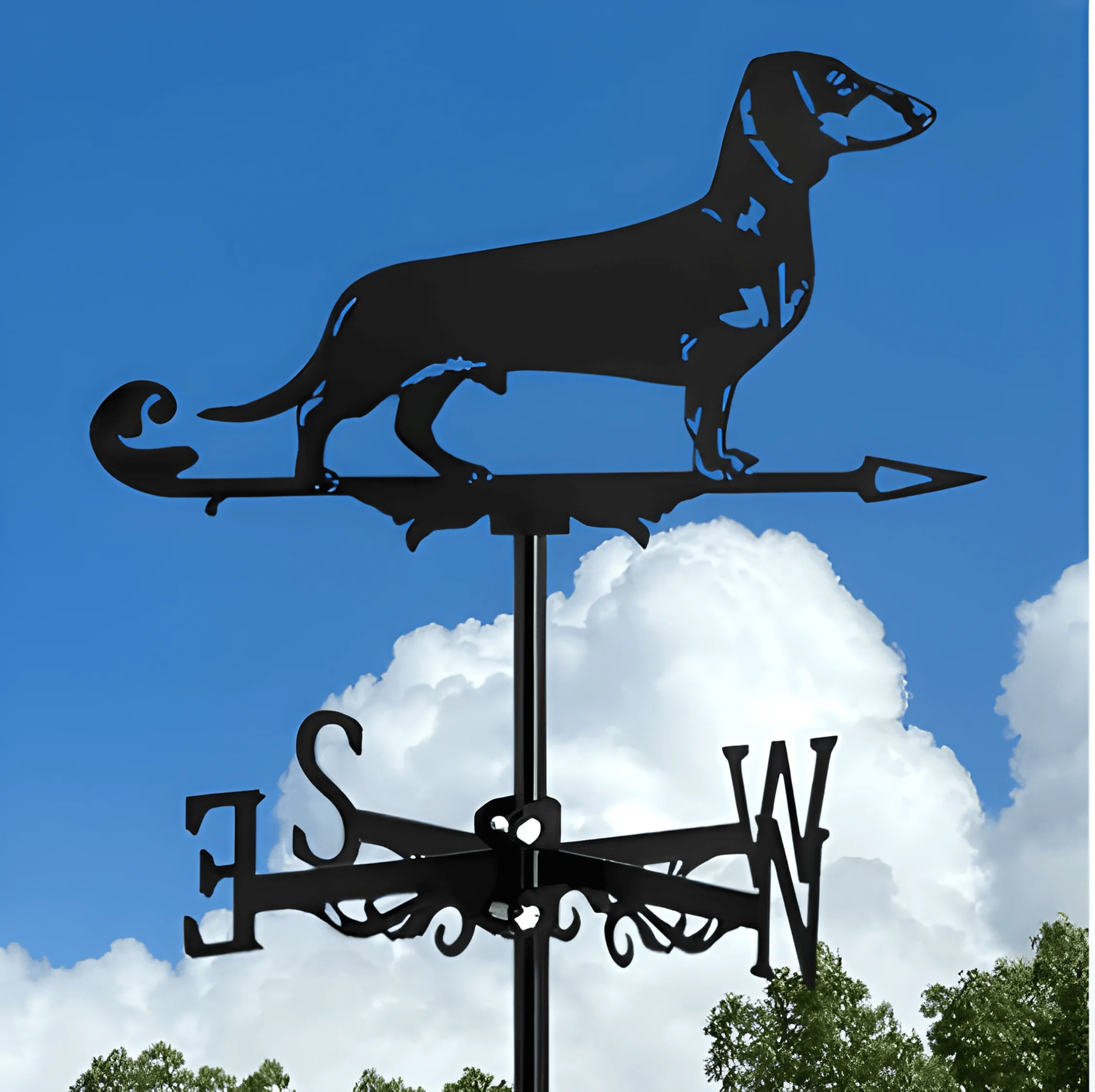Light Luxury Outdoor Weather Vane, American Roof Decoration, Garden Crafts, Simulation Black Dachshund, Pet Dog, Side Shepherd