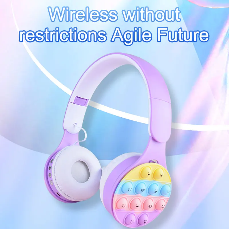 Headworn Sans Fil Bluetooth Écouteurs Bluetooth 5.0 Réduire le Stress Mignon Pliable Expression Bulles Bluetooth Écouteurs