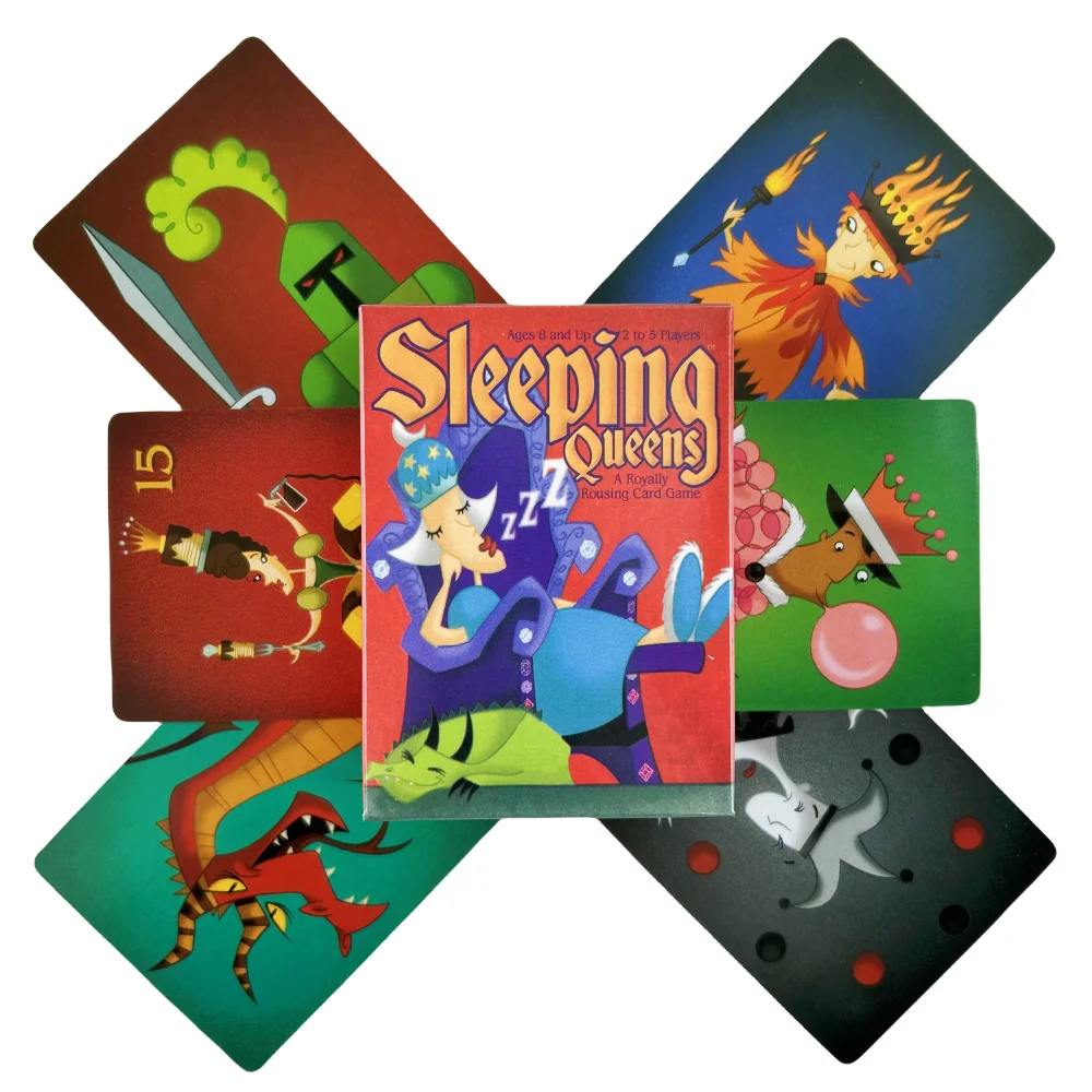 Jeu de société Full English Sleeping Queens, carte de jeu familiale, cadeau de réveil, jeu de stratégie Queen, carte de jeu amusante pour enfants