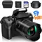 Telecamere 4K per fotografia 64MP WiFi Messa a fuoco automatica YouTube Vlogging Videocamere DSLR Videocamera touch screen da 4 pollici con Flash