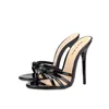 SDTRFT Slides Plus: 45 46 47 48 Damen Party Sandalen Sommer Elegante 13 cm dünne High Heels Schmale Band Schuhe Peep Toe ROTE Pumps