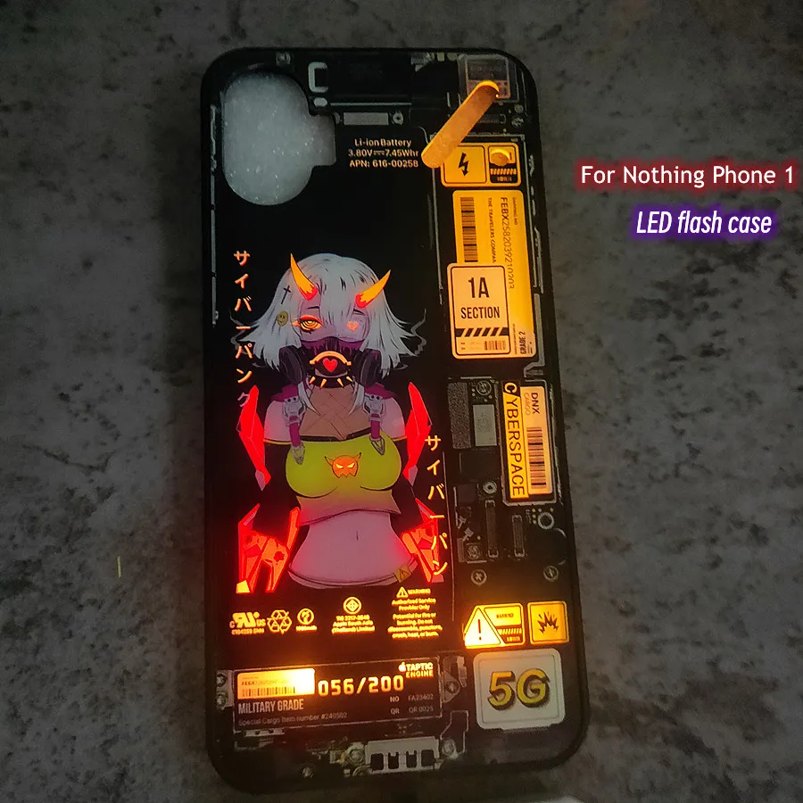 Für Nothing Phone 1 2 3 leuchtende LED-Blitzhülle für Nothing Phone 1 One Lighting Up Cover Glas Coque Slim Mobile Zubehör Image